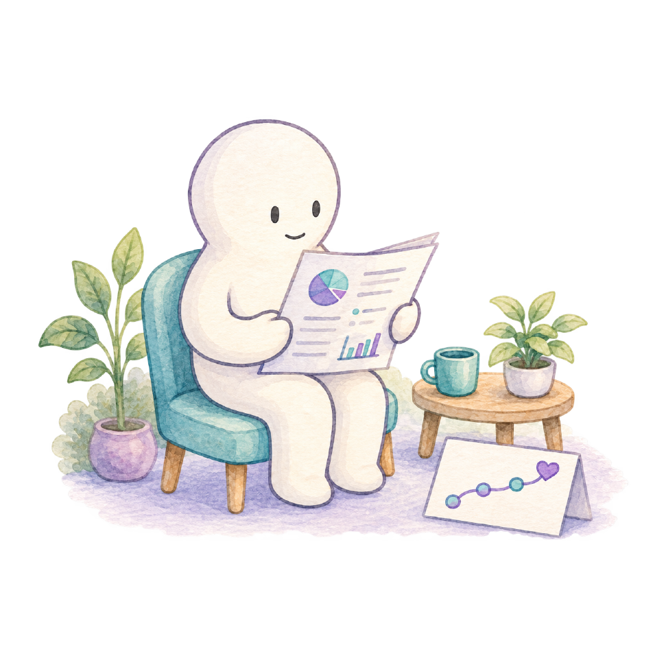 Persona revisando su reporte de orientación emocional
